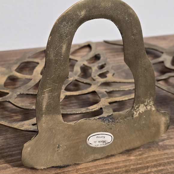 🤩Host Pick❤️Vintage Brass Swan Cut-Out Book Ends Made In Korea - Picture 10 of 13